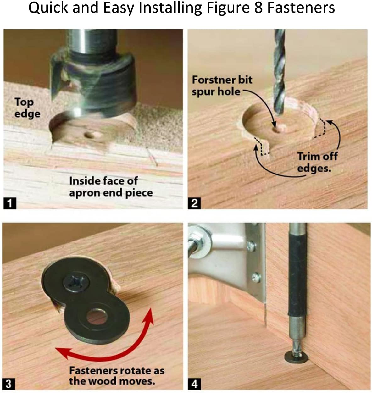 Figure 8 Fastener, Heavy Duty Table Top Fasteners, Desktop Clips Tabletop Connector Bracket (Black) (20) (20) - Image 3